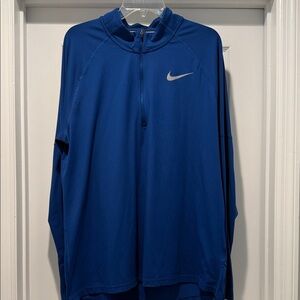 Nike Men's Dri-Fit Quarter Zip in Blue and Silver